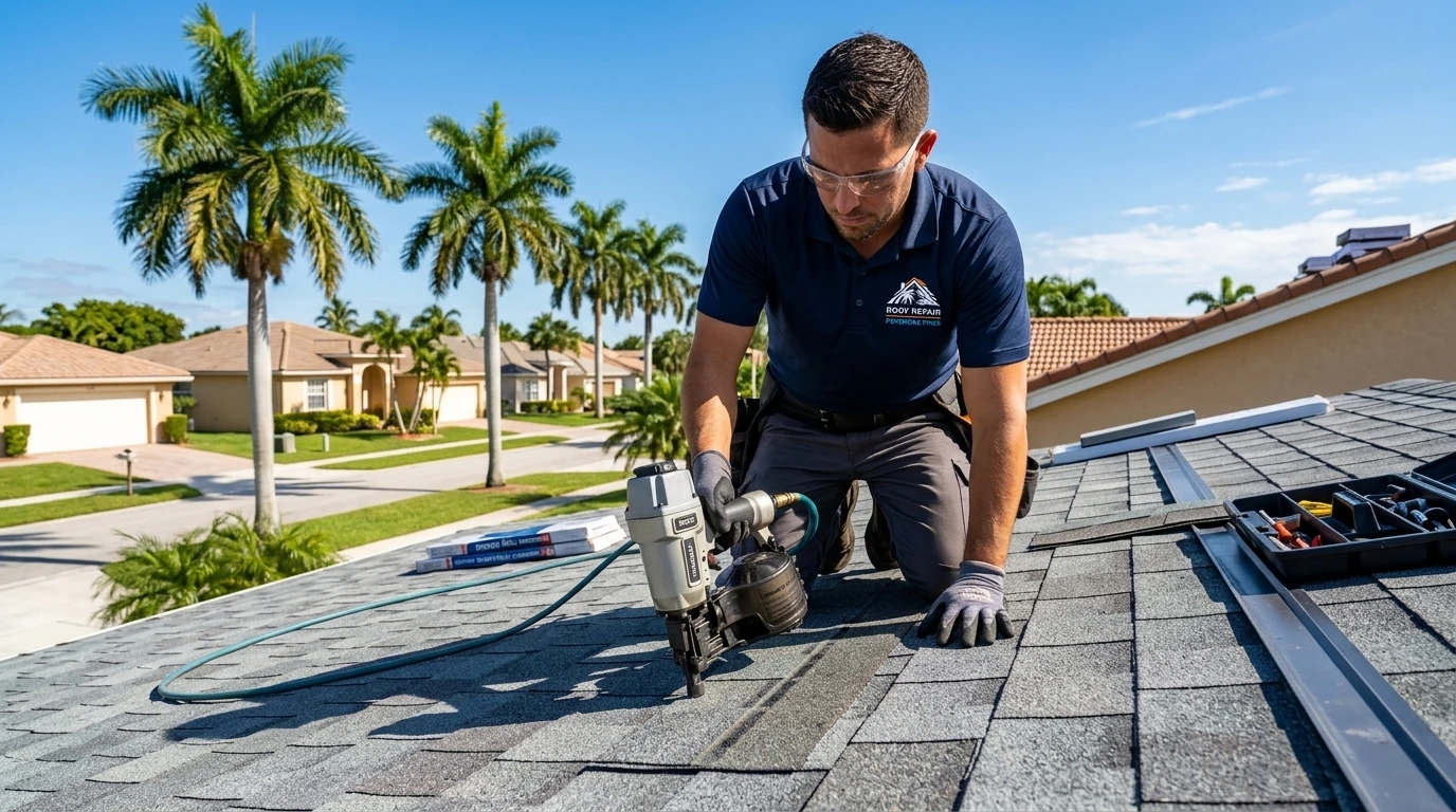 New pipe boot installation on a residential roof penetration in Pembroke Pines FL