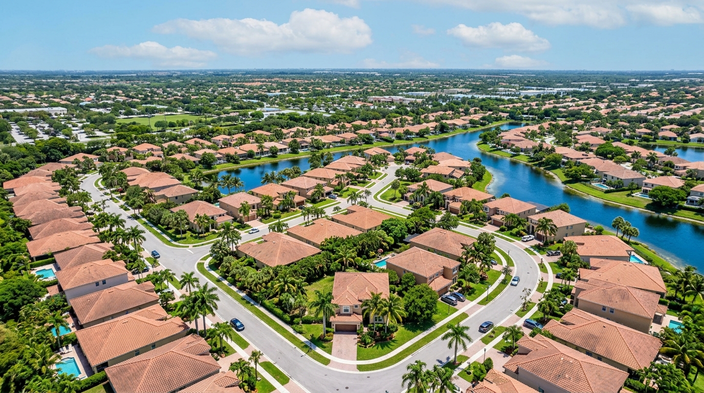 Pembroke Pines FL aerial residential neighborhood